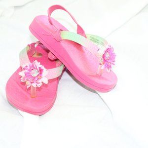 Pink Baby Sandals with Flower sz4-5